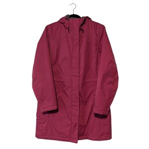 L.L. Bean Solid Dark Pink Magenta Fleece Lined Winter Warmer Jacket Coat Size M